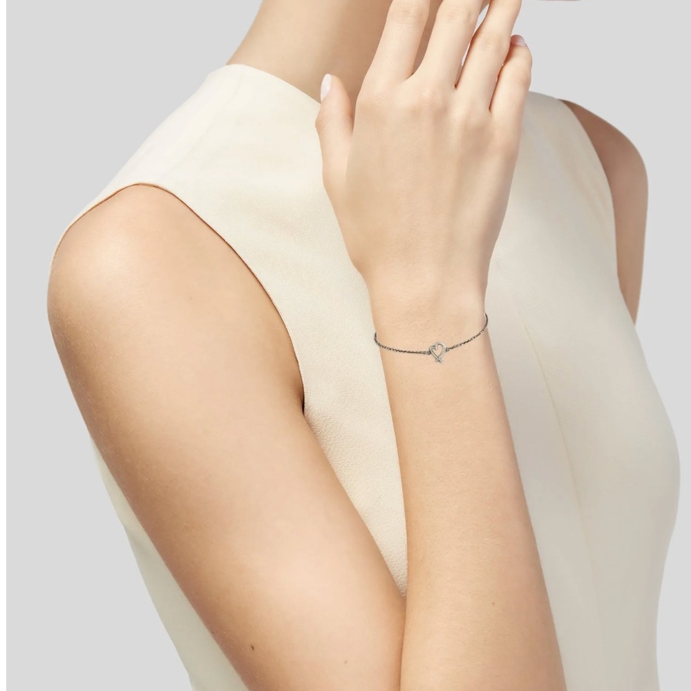 Tiffany and Co Loving Heart Charm Sterling Silver Bracelet